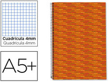 Cuaderno espiral liderpapel cuarto multilider tapa forrada 80h 80 gr cuadro 4mm