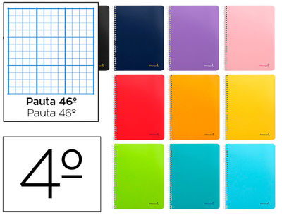 Cuaderno espiral liderpapel cuarto smart tapa blanda 80h 60gr rayado nº46