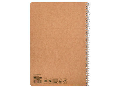Cuaderno espiral liderpapel folio ecouse tapa cartulina kraft 80h papel - Foto 3