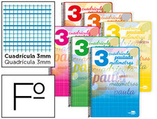Cuaderno espiral liderpapel folio pautaguia tapa blanda 80H 75 gr cuadro pautado
