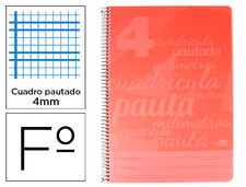 Cuaderno espiral liderpapel folio pautaguia tapa plastico 80H 75GR cuadro