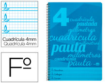 Cuaderno espiral liderpapel folio pautaguia tapa plastico 80H 75GR cuadro