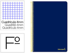 Cuaderno espiral liderpapel folio smart tapa blanda 80H 60GR cuadro 4MM con