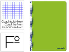 Cuaderno espiral liderpapel folio smart tapa blanda 80H 60GR cuadro 4MM con