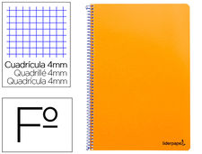 Cuaderno espiral liderpapel folio smart tapa blanda 80h 60gr cuadro 4mm con