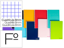 Cuaderno espiral liderpapel folio smart tapa blanda 80H 60GR cuadro 8 mm con