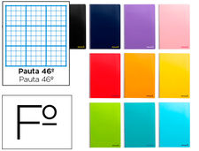 Cuaderno espiral liderpapel folio smart tapa blanda 80H 60GR rayado n 46 colores