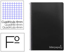 Cuaderno espiral liderpapel folio witty tapa dura 80H 75GR cuadro 4MM con margen