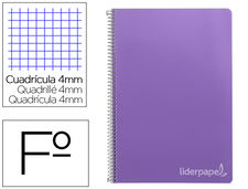 Cuaderno espiral liderpapel folio witty tapa dura 80H 75GR cuadro 4MM con margen