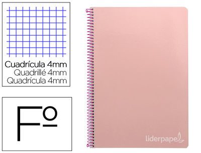 Cuaderno espiral liderpapel folio witty tapa dura 80h 75gr cuadro 4mm con margen