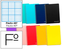 Cuaderno espiral liderpapel folio witty tapa dura 80H 75GR rayado n 46 colores