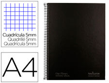 Cuaderno espiral navigator a4 micro tapa forrada 80h 80 gr cuadro 5mm 1 banda