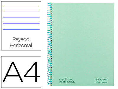 Cuaderno espiral navigator a4 micro tapa forrada 80h 80gr horizontal 1 banda