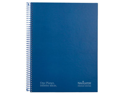 Cuaderno espiral navigator a4 tapa dura 80h 80gr cuadro 4mm con margen azul - Foto 2