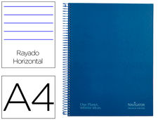 Cuaderno espiral navigator a4 tapa dura 80h 80gr horizontal con margen azul