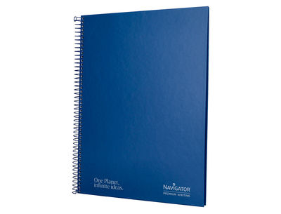Cuaderno espiral navigator a4 tapa dura 80h 80gr horizontal con margen azul - Foto 3