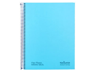 Cuaderno espiral navigator a4 tapa dura 80h 80gr horizontal con margen azul - Foto 2
