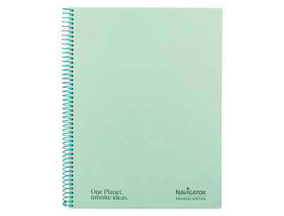 Cuaderno espiral navigator a4 tapa forrada 80h 80gr cuadro 5mm 1 banda color - Foto 2