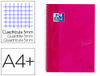 Cuaderno espiral oxford ebook 1 tapa extradura din a4+ 80 h cuadricula 5 mm rosa
