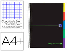 Cuaderno espiral oxford ebook 5 tapa extradura din A4+ 100 h con separadores