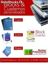 Cuadernos publicitarios, talis, libretas y blocks