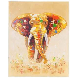 Cuadro elefante color 100x80x3,5 cm, pintado a mano al óleo