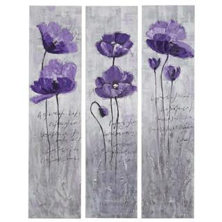 Cuadro flores púrpuras 120x90x3,5 cm, pintado a mano al óleo