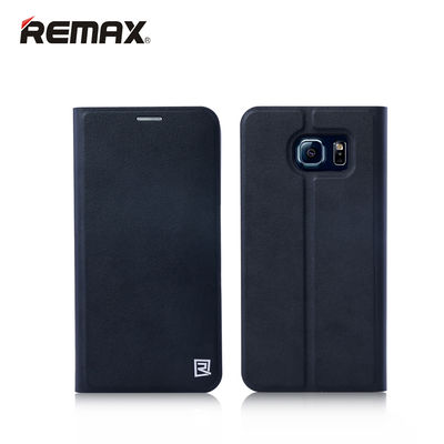 Cubierta del tirón REMAX para Samsung Galaxy S6 Jane Serie Smartphone Case Negro