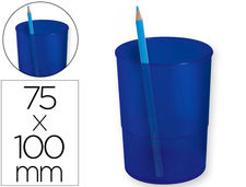 Cubilete portalapices q-connect plastico diametro 75 mm altura 100 mm azul