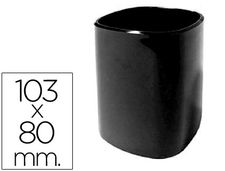 Cubilete portalapices q-connect plastico negro diametro 80 mm altura 103 mm