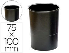 Cubilete portalapices q-connect plastico negro opaco diametro 75 mm altura 100