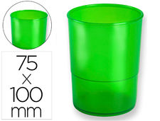 Cubilete portalapices q-connect plastico verde translucido diametro 75 mm altura