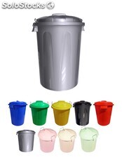 Cubo basura de plástico con tapadera cubo almacenaje y reciclar gris 21 litros
