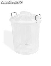 Cubo basura de plástico con tapadera cubo almacenaje y reciclar transparente 21