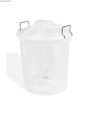 Cubo basura de plástico con tapadera cubo almacenaje y reciclar transparente 21