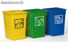 Cubos basura reciclaje de 15 Litros (Sin Tapa)-Pack de 4