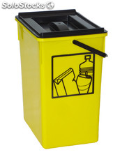 Cubo basura Reciclar amarillo 20X28X34 C/Asa y tapa 15l.