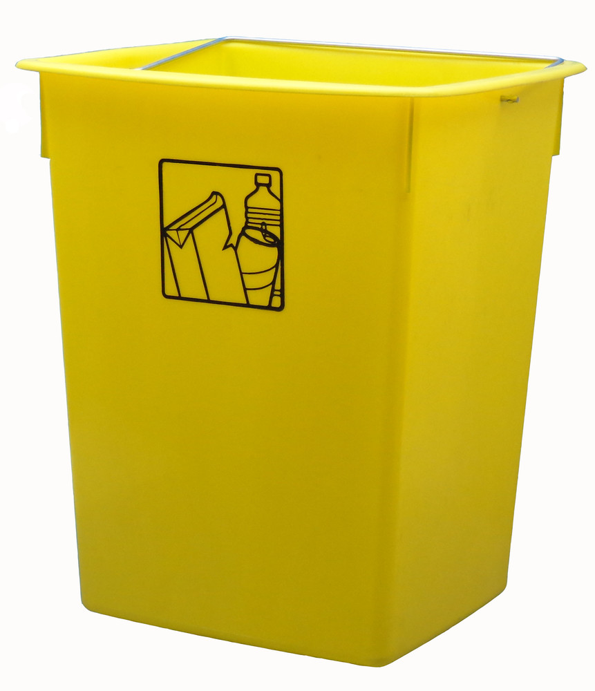 Cubos de basura grandes de color amarillo al aire libre