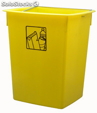 Cubo Basura Diseño Moderno de plástico con Tapadera, Cubo resistente  almacenaje y reciclar, 100 litros (Rojo)
