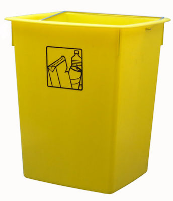 Cubo Basura de plástico con Tapadera, Cubo almacenaje y reciclar, 50  litros (Amarillo)