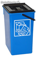 Cubo Basura Diseño Moderno de plástico con Tapadera, Cubo resistente  almacenaje y reciclar, 100 litros (Azul)