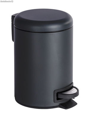 Cubo de basura 3L. Con sistema invisible de bolsa, modelo negro mate - Sistemas