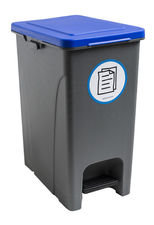 Cubo de basura con pedal 30 Litros adhesivo. Tapa Azul - Sistemas David
