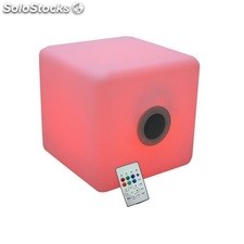 Cubo led, 40x40cm, RGB, recargable, música, altavoz y bluetooth
