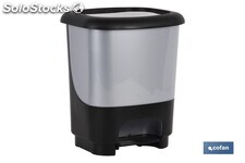 Cubo de Basura con Pedal Doble 2x30L Reciclaje, Plata