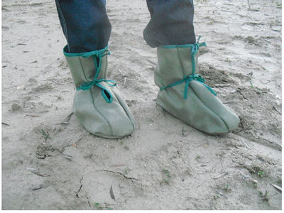 cubre calzado patones cierre cuerdas tejido impermeable - Foto 2