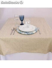Cubremantel tela hilo Rústico mesa cuadrada 0,87mx0,87m Color Ebro - Foto 4