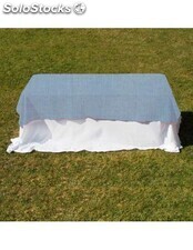 Cubremantel tela hilo Rústico mesa rectangular 2x0,90m Color Danubio