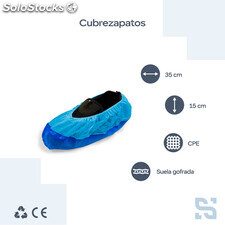Cubrezapatos con suela CPE azul/azul, caja 500 unidades