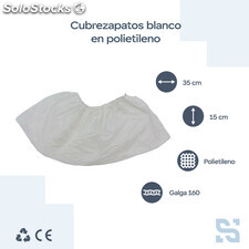 Cubrezapatos polietileno blanco galga 160, caja 500 unidades